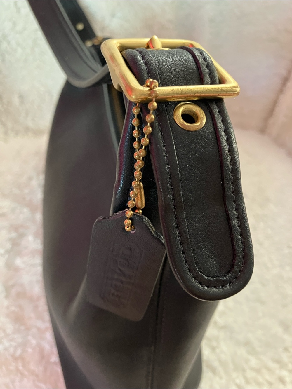 Navy Blue Vintage Coach 9059 Legacy Small Hobo Leather USA Made January 2002 - Picture 8 of 16